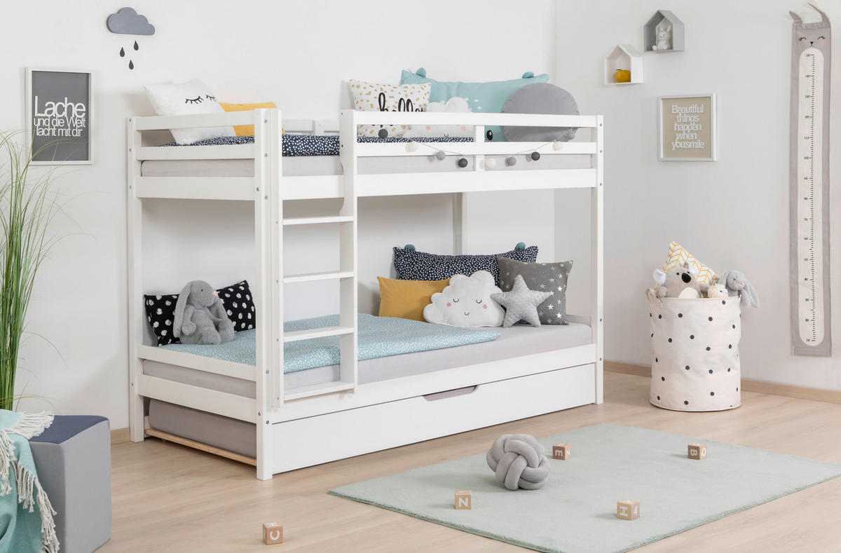 ETAGENBETT - Weiß, MODERN, Holz (90/200cm) - MID.YOU