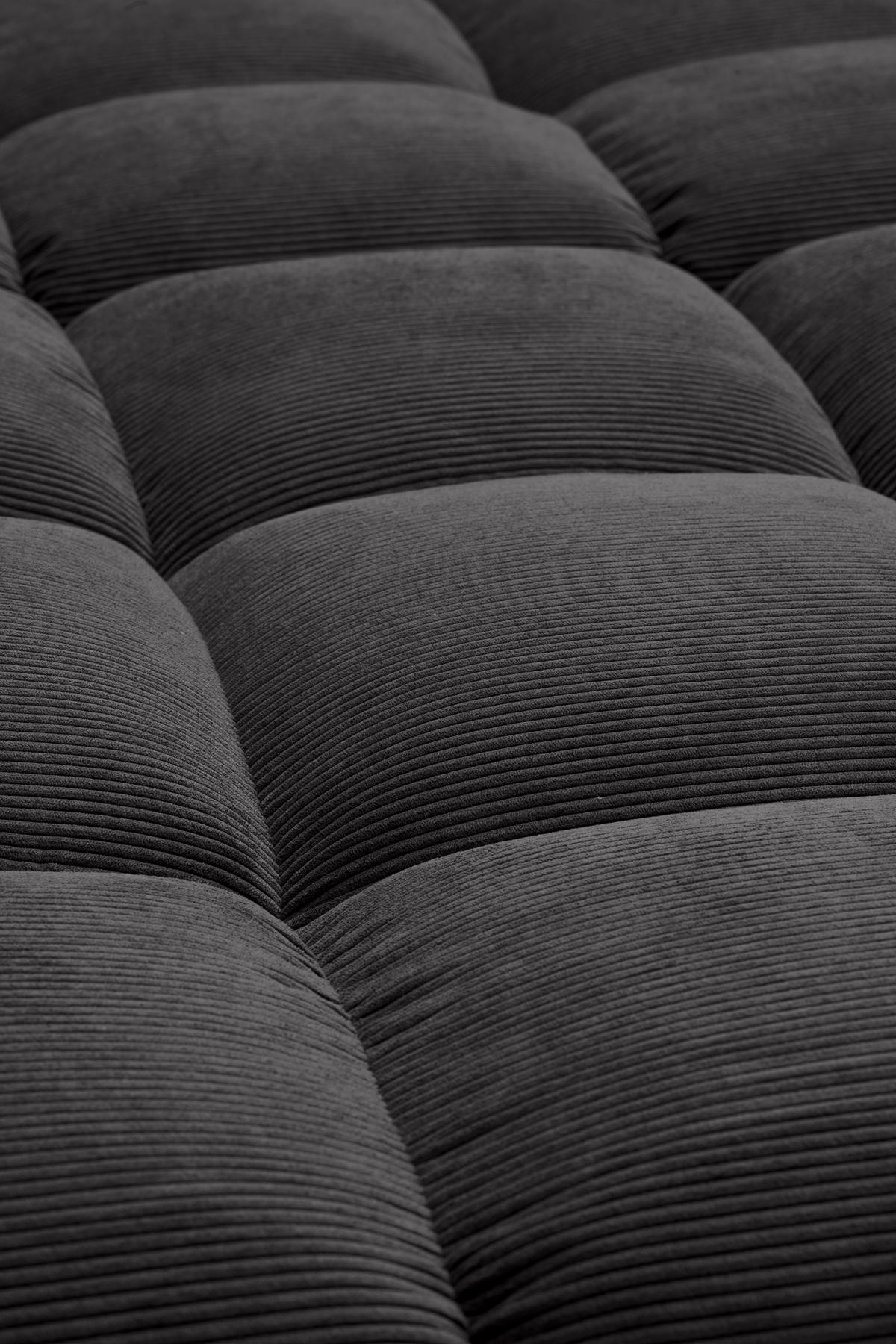 ECKSOFA Ottomane rechts, Eckteil  Mokka Feincord  - Schwarz/Mokka, Design, Holz/Textil (288/215cm) - Pure Home Lifestyle