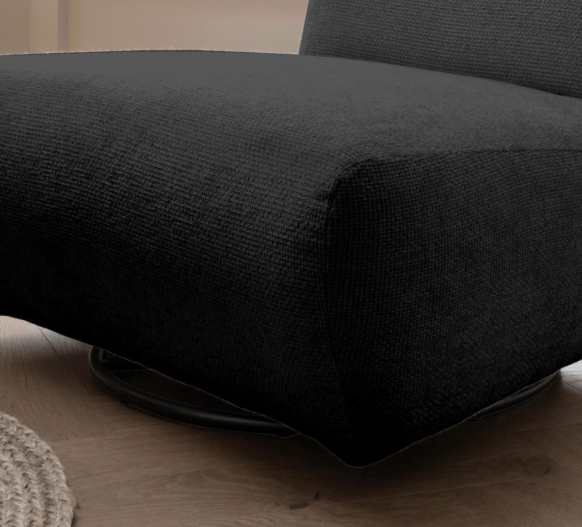 XXL-SESSEL in Mikrofaser Schwarz  - Schwarz, Trend, Textil/Metall (95/77/94cm) - Livetastic