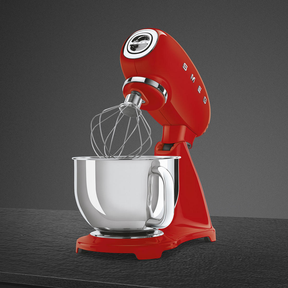 KÜCHENMASCHINE SMF03BLEU  - Rot/Alufarben, Basics, Metall (40,2/37,8/22,1cm) - SMEG