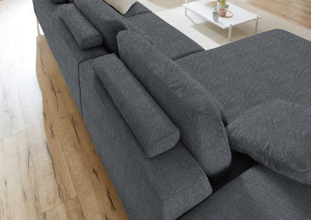 ECKSOFA in Flachgewebe Anthrazit  - Wildeiche/Anthrazit, Design, Holz/Textil (193/334cm) - Niels Andersson