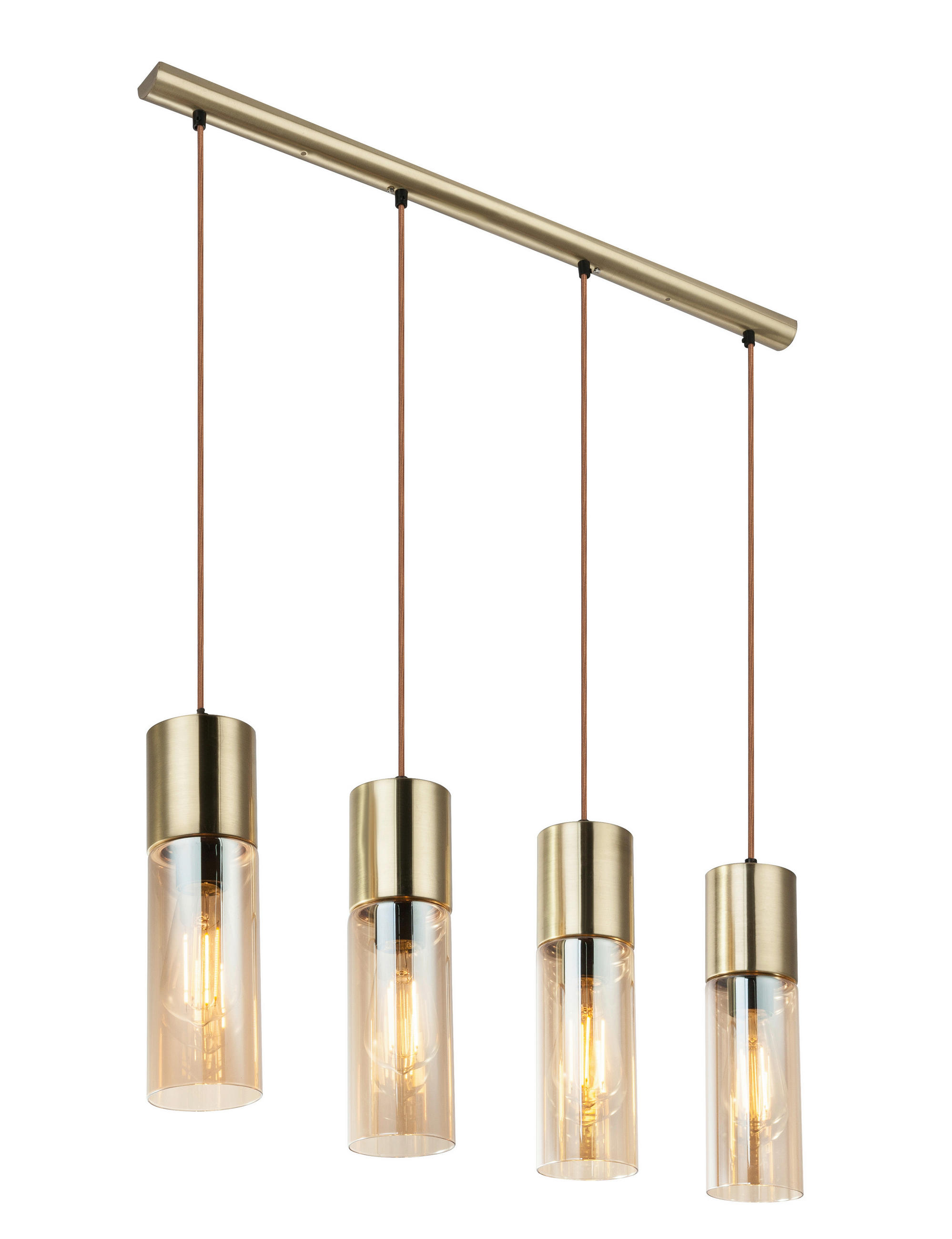 HÄNGELEUCHTE 80/9/156 cm   - Messingfarben, KONVENTIONELL, Glas/Metall (80/9/156cm) - Globo