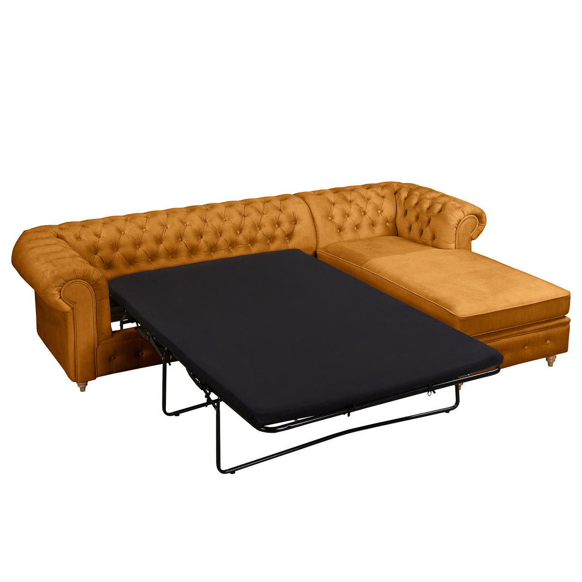 ECKSOFA Laura Bernsteinfarben Mikrofaser  - Bernsteinfarben/Creme, Design, Holz/Textil (284/182cm) - P & B
