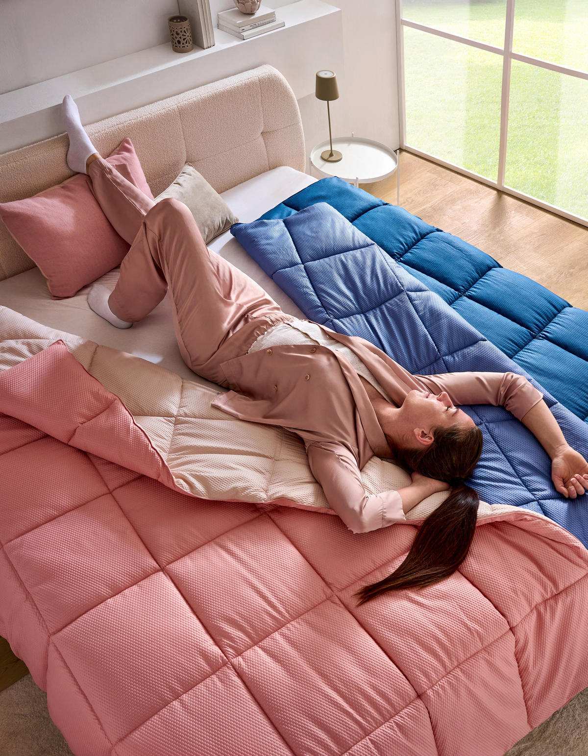 EGÉSZ ÉVES PAPLAN 140/200 cm  - pink/krém, Basics, textil (140/200cm) - Sleeptex