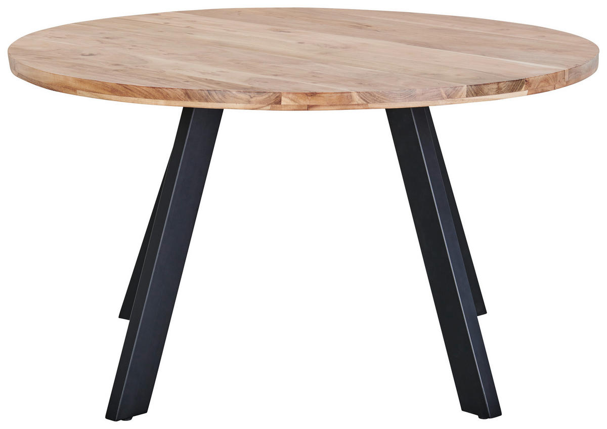 STOL ZA BLAGOVAONICU  prirodne boje  drvo, metal      - prirodne boje/crna, Lifestyle, drvo/metal (130/130/76cm) - Livetastic