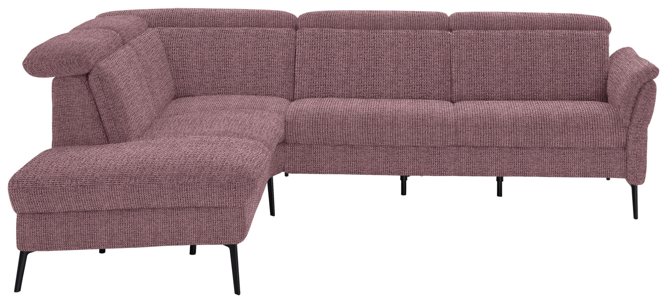 ECKSOFA in Struktur Flieder  235/275 cm  - Flieder/Schwarz, MODERN, Textil/Metall (235/275cm) - Cantus