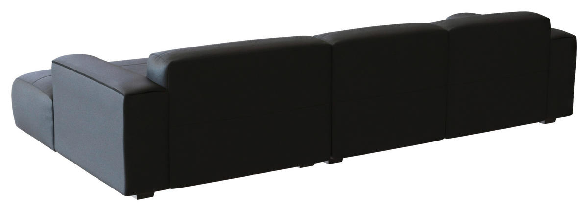 Freisteller von Livetastic ECKSOFA Schwarz Echtleder.