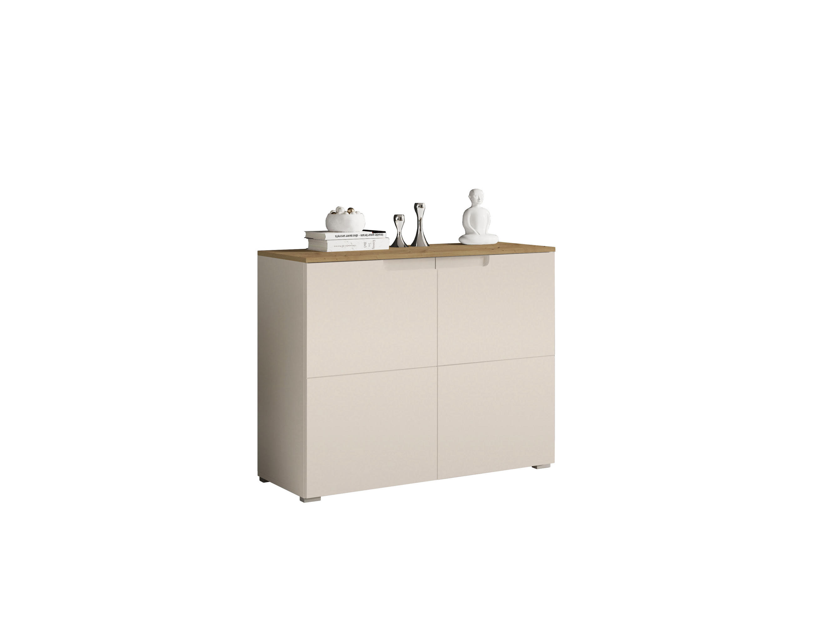 KOMMODE in 100/80/40 cm - Kaschmir/Schwarz, Design, Holzwerkstoff/Kunststoff (100/80/40cm) - home24