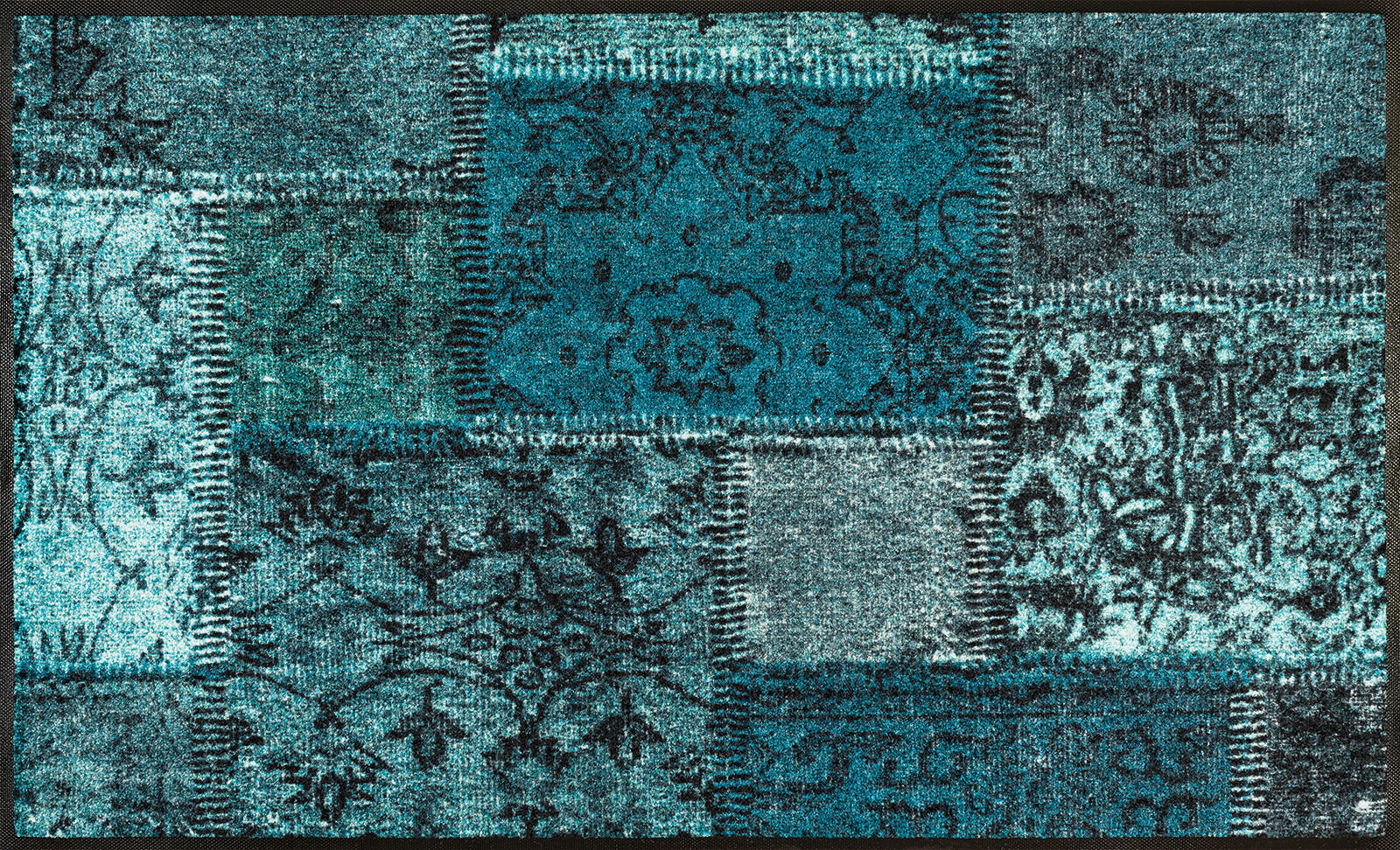 FUßMATTE  75/120 cm  Türkis  - Türkis, KONVENTIONELL, Kunststoff/Textil (75/120cm) - wash+dry
