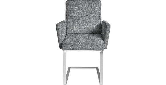 ARMLEHNSTUHL in Stahl Chenille - Chromfarben/Grau, Design, Textil/Metall (56/92/60cm) - Dieter Knoll