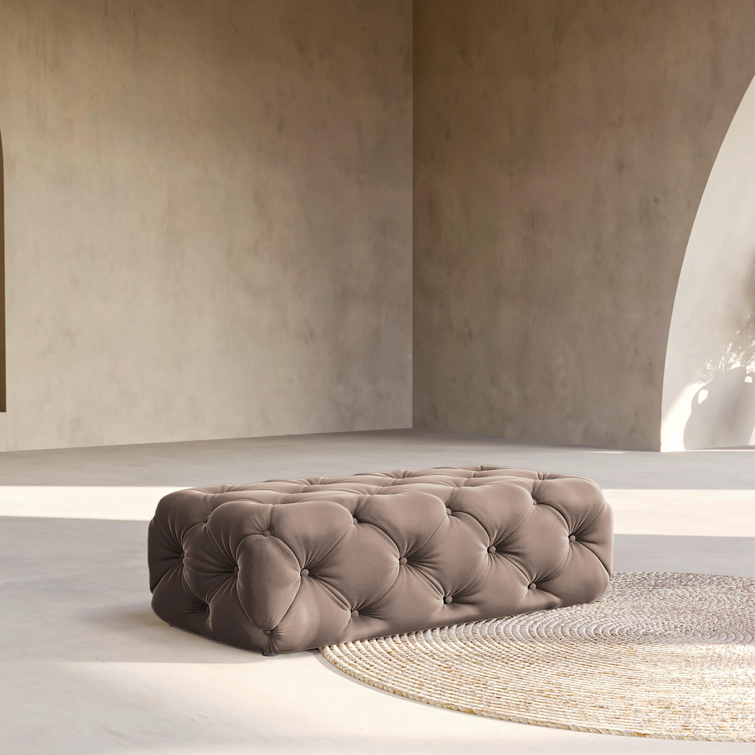 HOCKER in Textil Braun  - Schwarz/Braun, Design, Kunststoff/Textil (130/39/65cm) - P & B