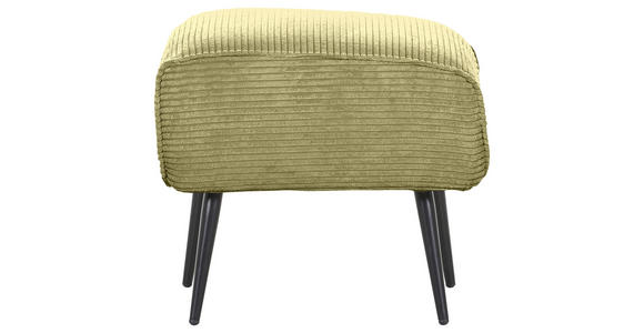 HOCKER Cord Hellgrün  - Schwarz/Hellgrün, Design, Textil/Metall (60/49/53cm) - Landscape