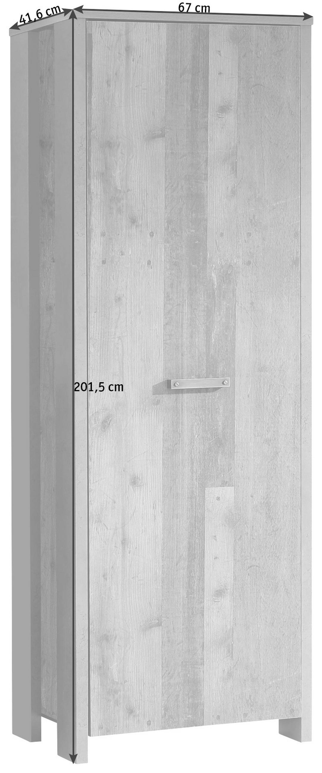 GARDEROBENSCHRANK  in 67/201,5/41,6 cm  - Dunkelgrau/Messingfarben, Trend, Holzwerkstoff/Kunststoff (67/201,5/41,6cm) - Carryhome