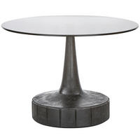 BEISTELLTISCH 60/60/43 cm Mangoholz massiv Schwarz rund  - Schwarz, Design, Glas/Holz (60/60/43cm) - Livetastic