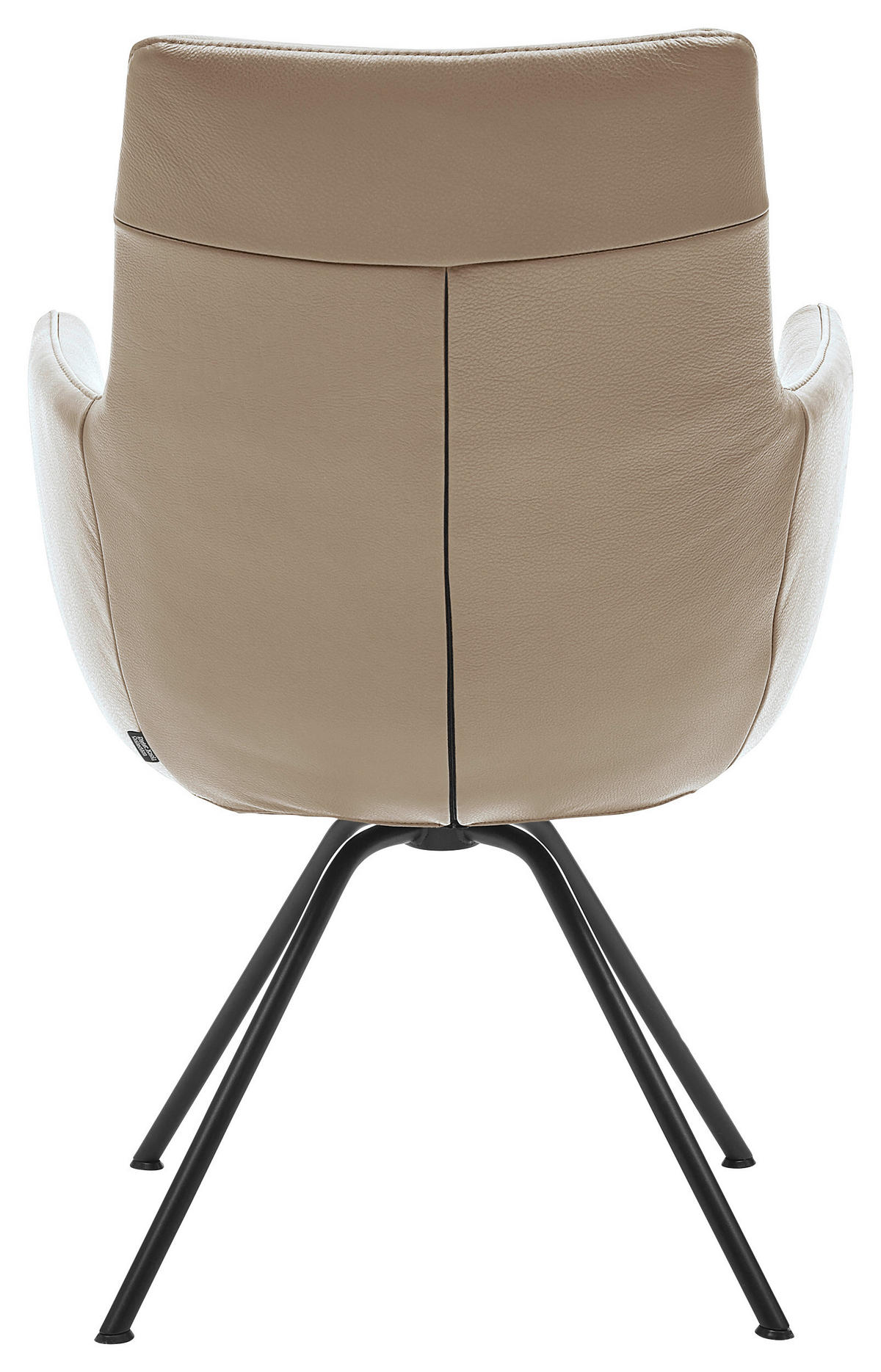 ARMLEHNSTUHL  in Stahl  - Taupe/Schwarz, Design, Leder/Metall (60/90/61cm) - Dieter Knoll