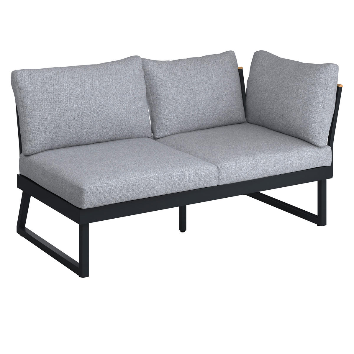 LOUNGEGARNITUR   Teakholz Aluminium  - Dunkelgrau, MODERN, Holz/Metall - Ambia Garden