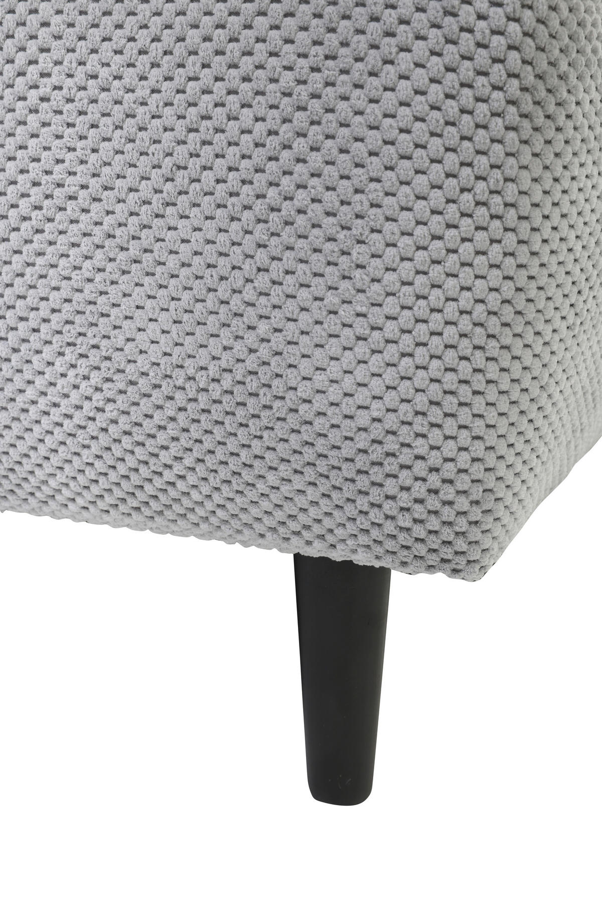 ECKSOFA in Chenille Hellgrau  - Hellgrau/Schwarz, Konventionell, Holz/Textil (290/160cm) - MID.YOU