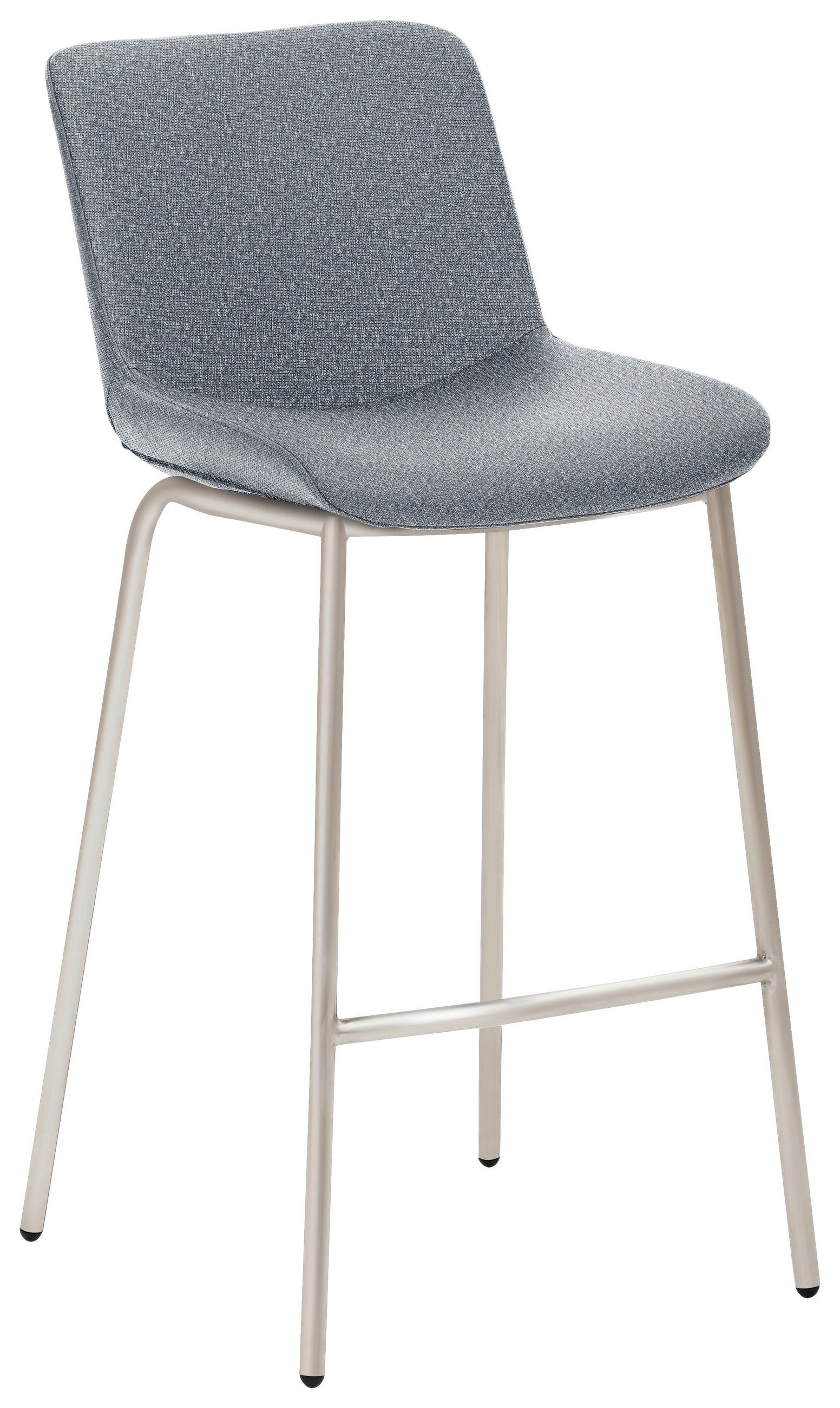 BARHOCKER Flachgewebe Grau Stahl Typenauswahl  - Grau, Design, Textil/Metall (48/93/50cm) - Novel