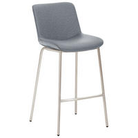BARHOCKER Flachgewebe Grau Stahl Typenauswahl  - Grau, Design, Textil/Metall (48/93/50cm) - Novel