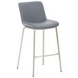 BARHOCKER Flachgewebe Grau Stahl Typenauswahl  - Grau, Design, Textil/Metall (48/93/50cm) - Novel