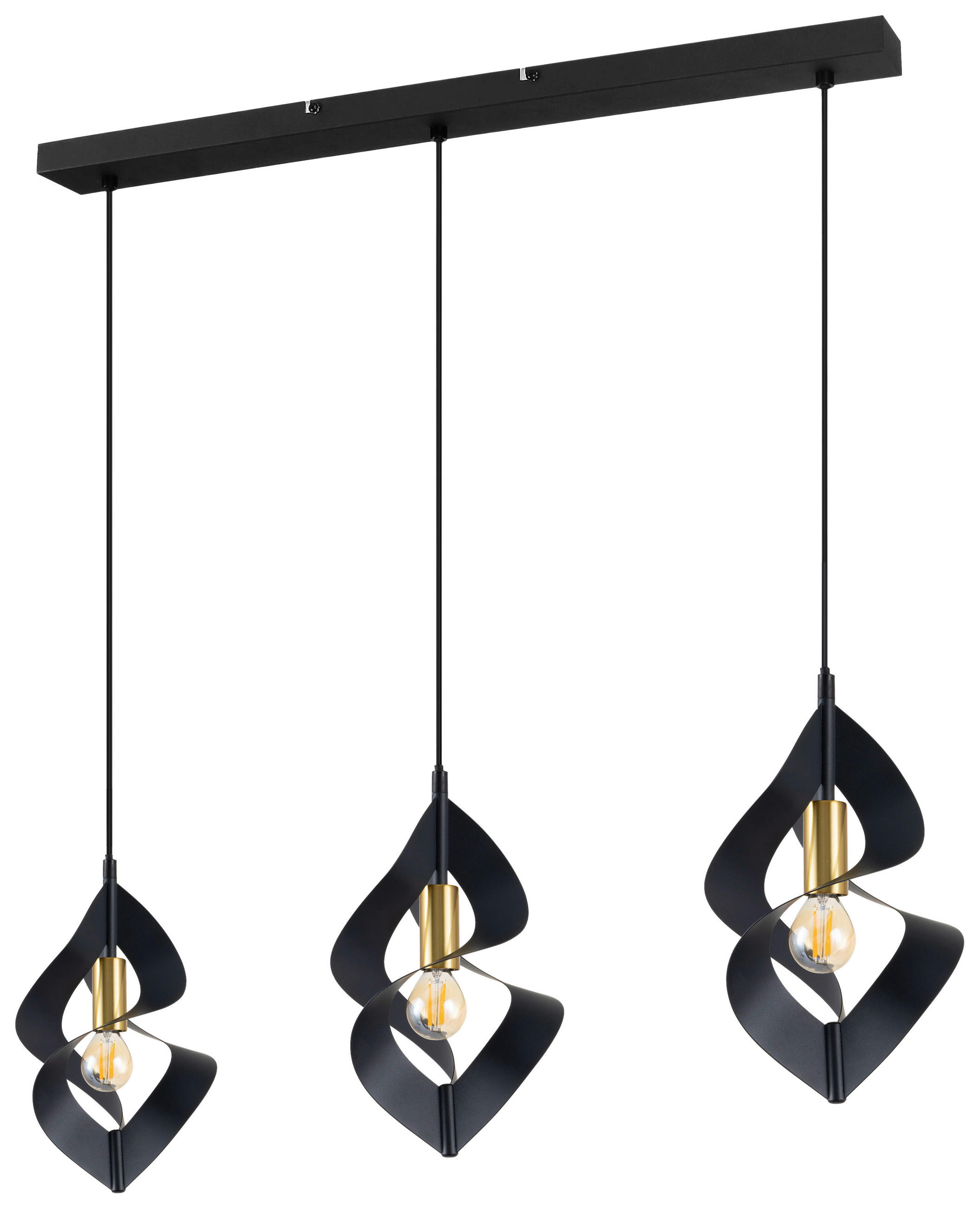 HÄNGELEUCHTE 70/17/120 cm  - Goldfarben/Schwarz, Design, Metall (70/17/120cm) - Collet's Monde