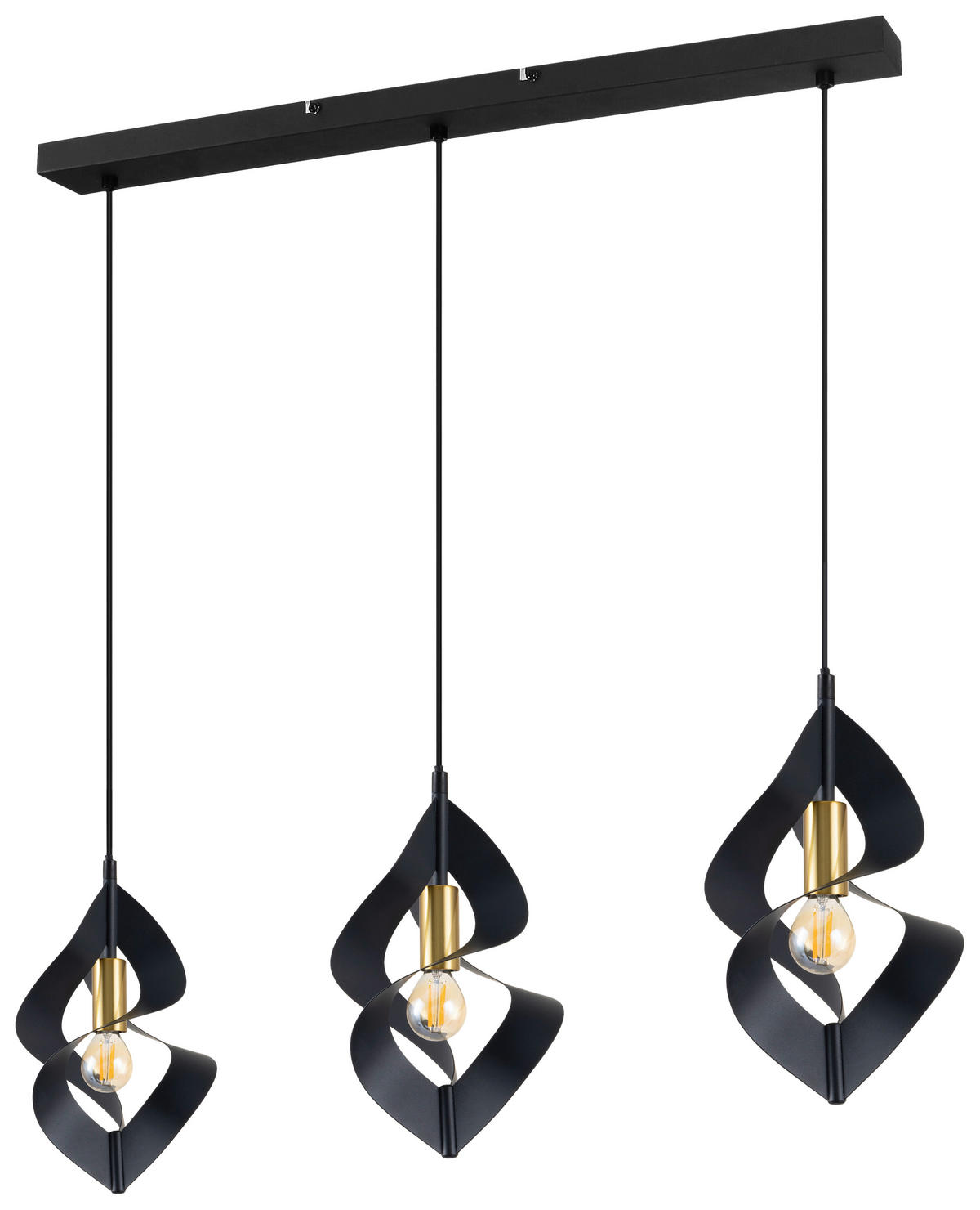 HÄNGELEUCHTE 70/17/120 cm  - Goldfarben/Schwarz, Design, Metall (70/17/120cm) - Collet's Monde