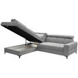 ECKSOFA Grau Struktur  - Schwarz/Grau, MODERN, Textil/Metall (212/254cm) - Carryhome