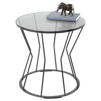 BEISTELLTISCH 50/50/45 cm rund  - Schwarz, Design, Glas/Metall (50/50/45cm) - Musterring