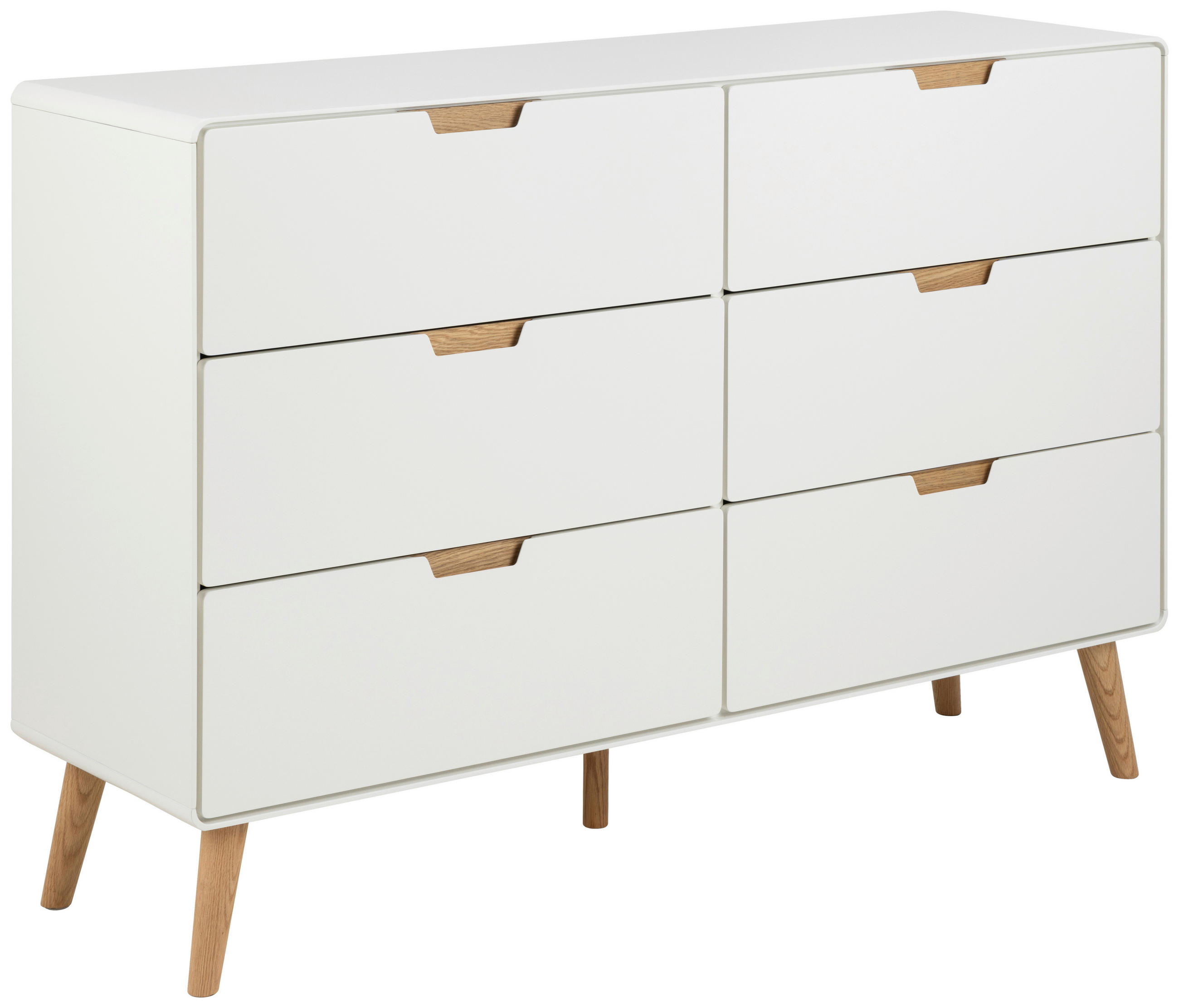 XXXLutz Sideboard Lowell Weiß, Eiche 135x90x40 cm