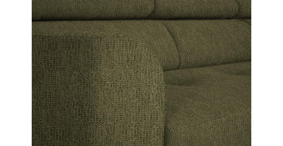ECKSOFA in Webstoff Olivgrün 280/205 cm - Schwarz/Olivgrün, Design, Textil/Metall (280/205cm) - Xora