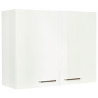 KÜCHENOBERSCHRANK 90/72/35 cm  in Weiß Hochglanz  - Edelstahlfarben/Weiß Hochglanz, MODERN, Holzwerkstoff (90/72/35cm) - Nobilia