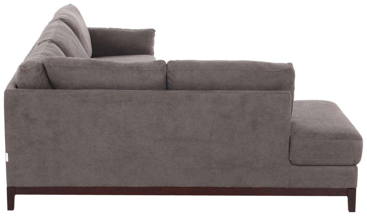 ECKSOFA Grau Webstoff  - Braun/Grau, Basics, Holz/Textil (210/278cm) - MID.YOU