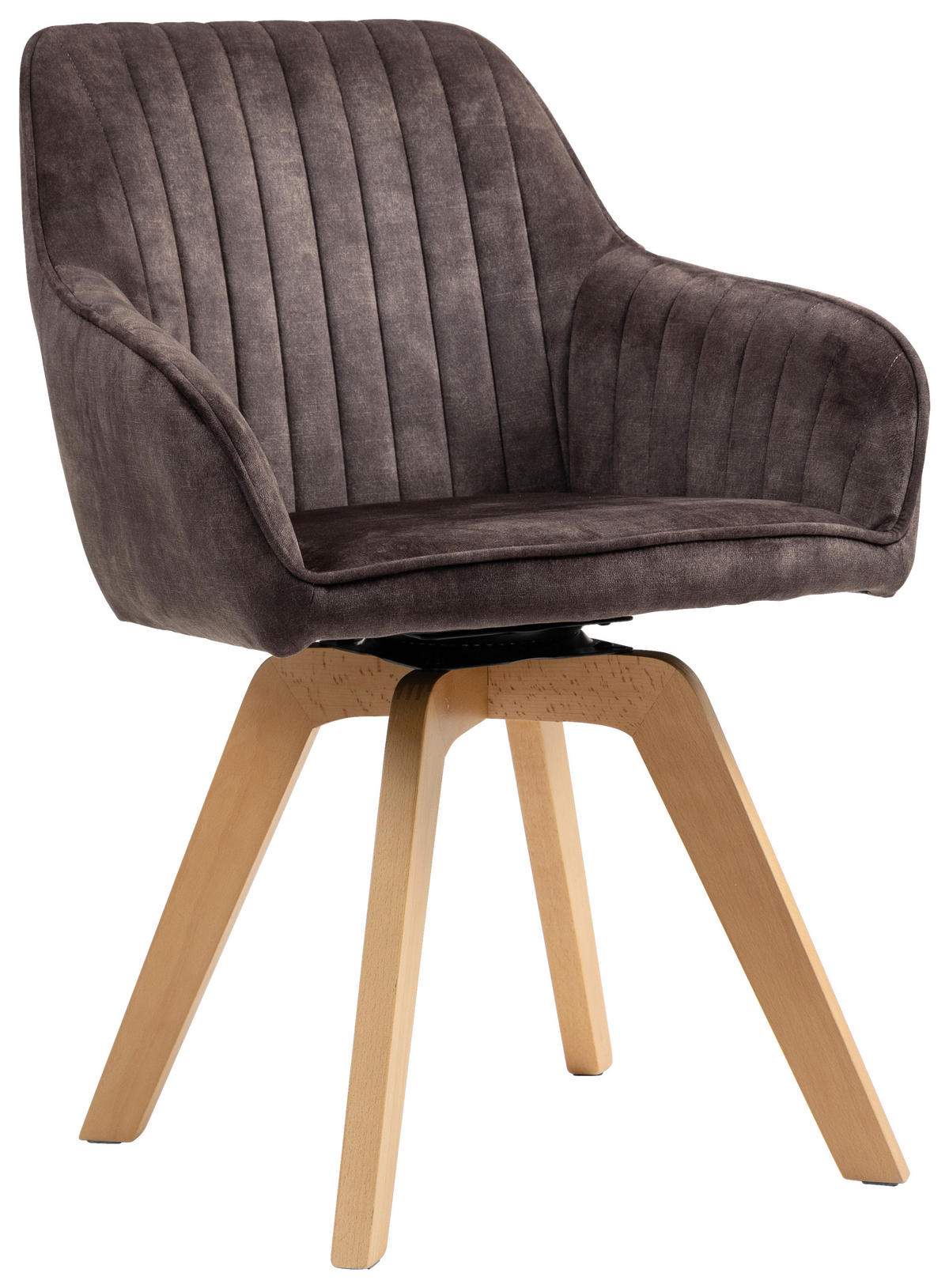 Armlehnstuhl Hanna  in  - Dunkelbraun/Buchefarben, KONVENTIONELL, Holz/Textil (63/83/63cm) - MID.YOU