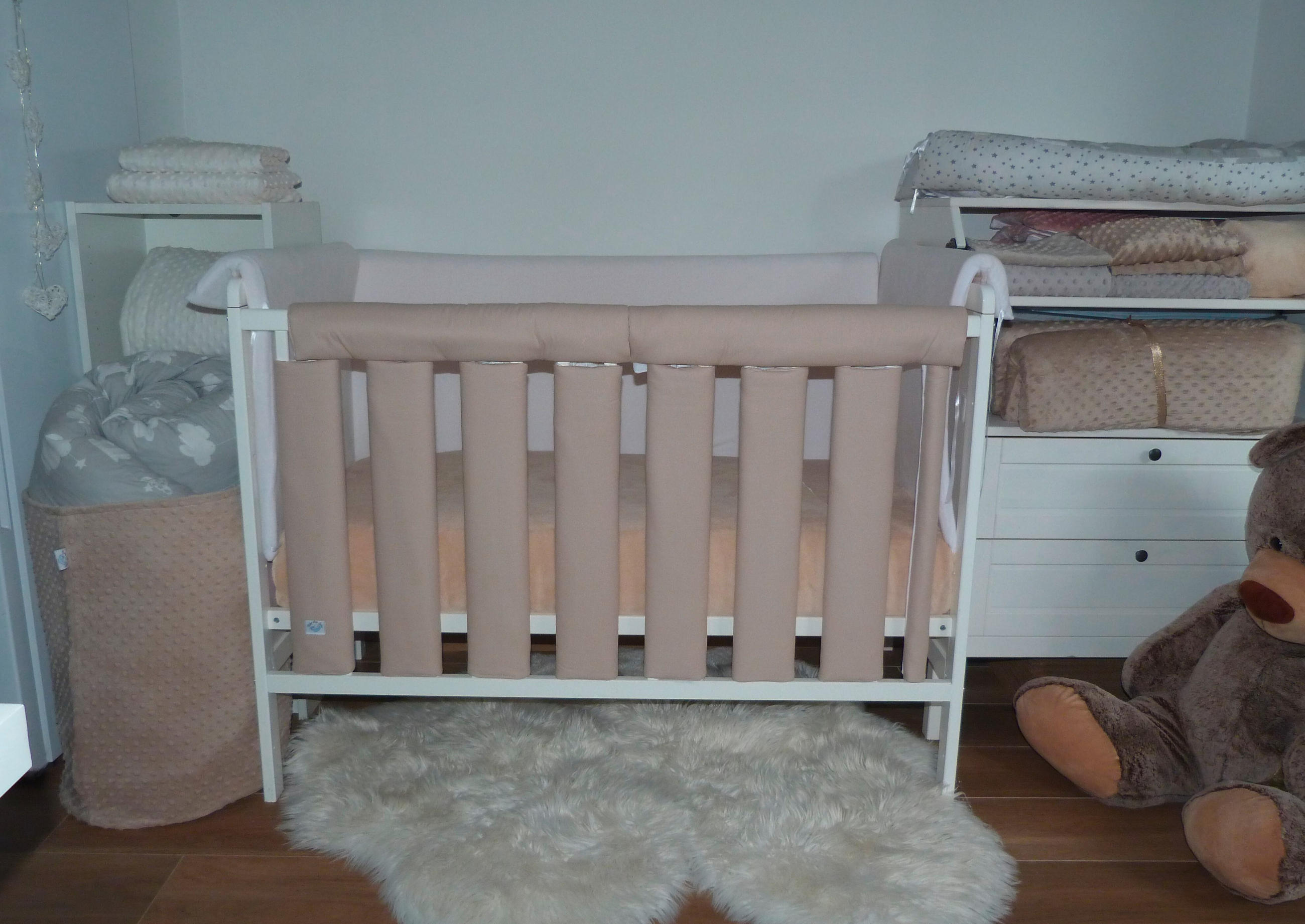 ZAŠTITNA OGRADICA ZA KREVET - bež, Osnovno, tekstil (27/56cm)