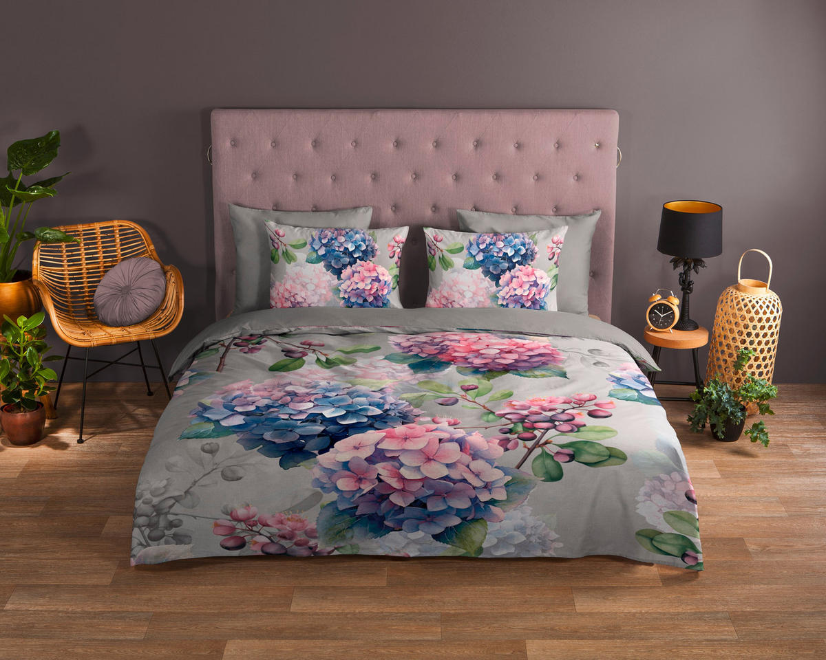 WENDEBETTWÄSCHE Good Morning Renforcé 140/200 cm  - Hellrosa/Hellgrau, Design, Textil (140/200cm)