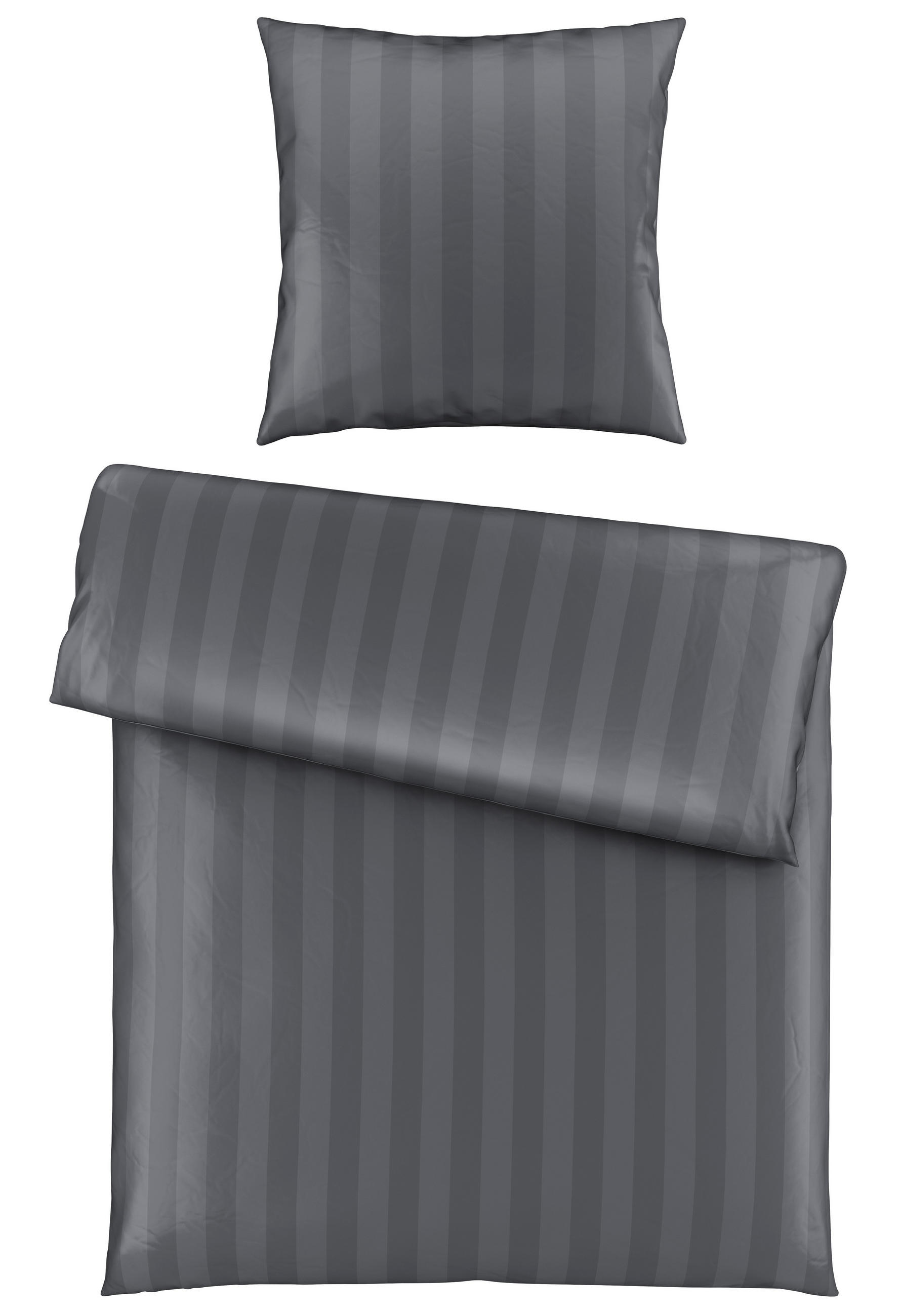 BETTWÄSCHE Dobby Satin 135/200 cm - Anthrazit, KONVENTIONELL, Textil (135/200cm) - Novel