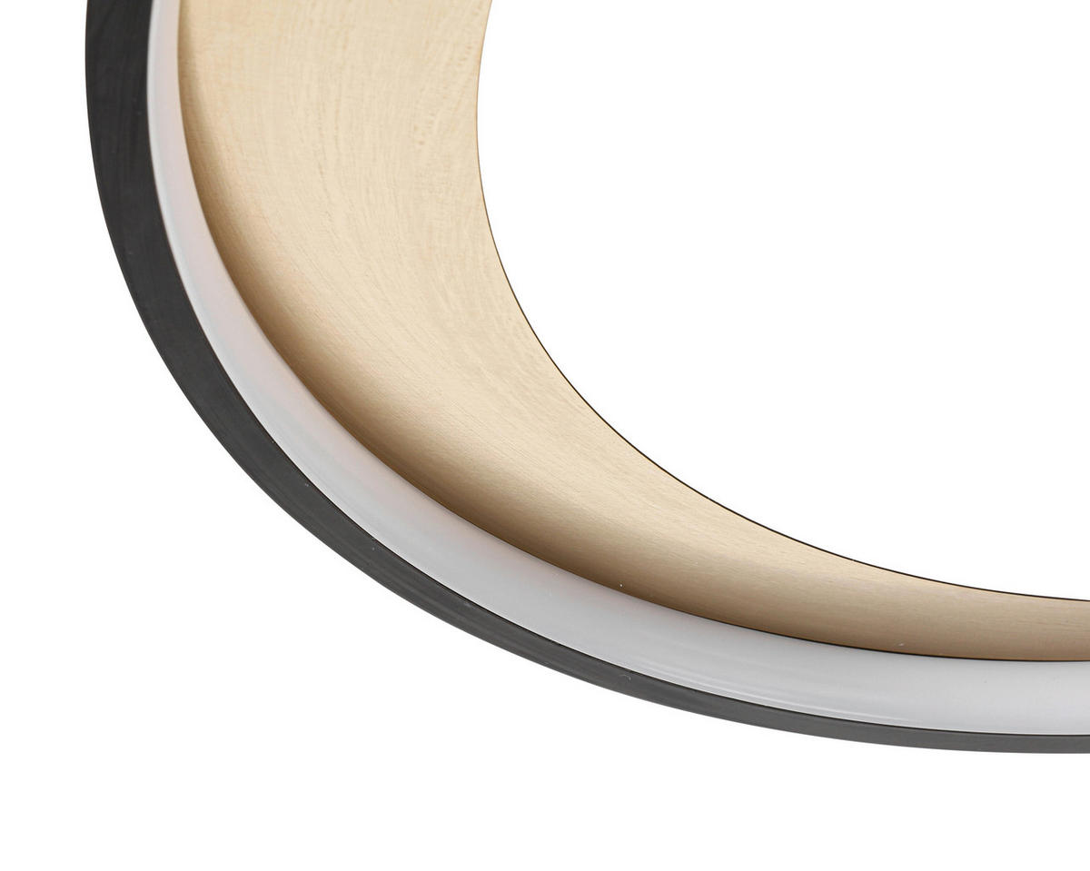 LED-DECKENLEUCHTE 54,2/46,8/11 cm    - Messingfarben/Schwarz, Design, Kunststoff/Metall (54,2/46,8/11cm) - Novel