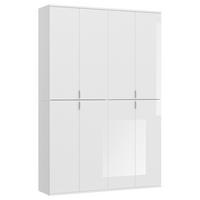 DREHTÜRENSCHRANK  in Weiß Hochglanz  - Chromfarben/Weiß Hochglanz, MODERN, Holzwerkstoff/Metall (122/193/34cm) - MID.YOU