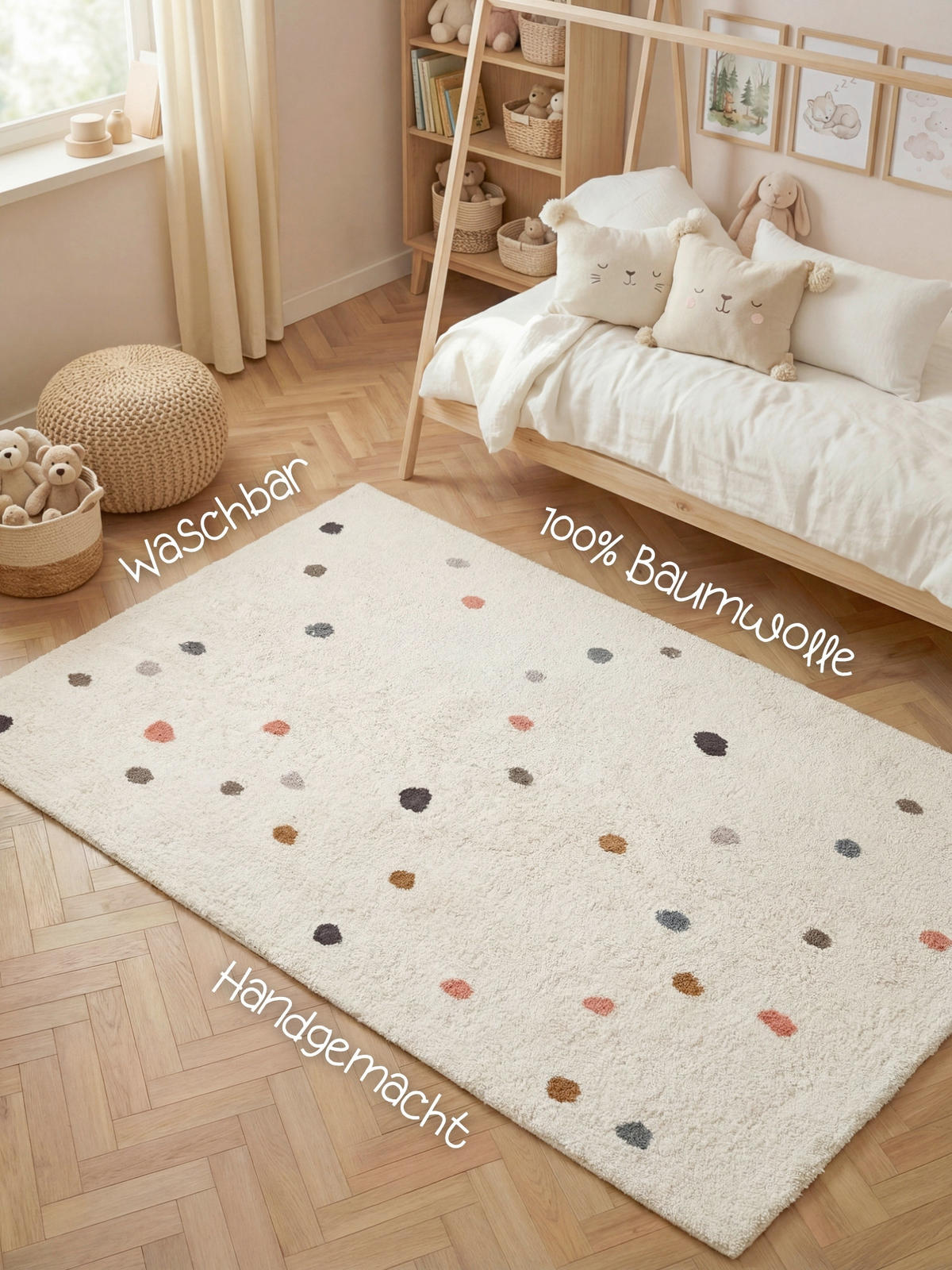 KINDERTEPPICH 140/200 cm Snuggle Pippo Punkte  - Multicolor/Creme, Basics, Kunststoff/Textil (140/200cm) - Hanse Home