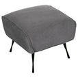 HOCKER in Textil Dunkelgrau  - Dunkelgrau/Schwarz, Design, Textil/Metall (60/49/53cm) - Landscape