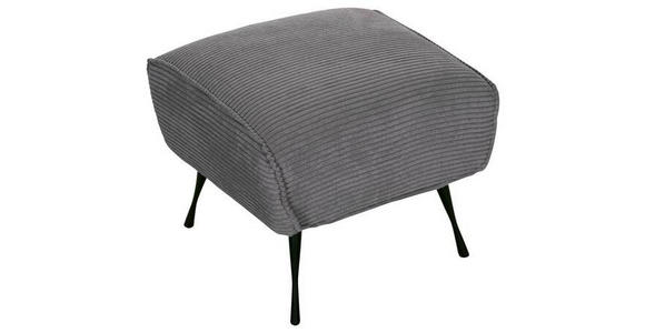 HOCKER in Textil Dunkelgrau  - Dunkelgrau/Schwarz, Design, Textil/Metall (60/49/53cm) - Landscape