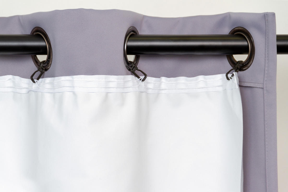 Lichtschutz-Vorhangfutter black-out (lichtundurchlässig)  - Silberfarben, Basics, Textil (135/240cm)