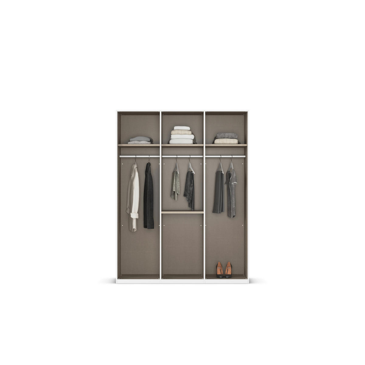 DREHTÜRENSCHRANK  in Eichefarben  - Eichefarben/Silberfarben, Design, Holzwerkstoff/Kunststoff (151/197/60cm) - Novel