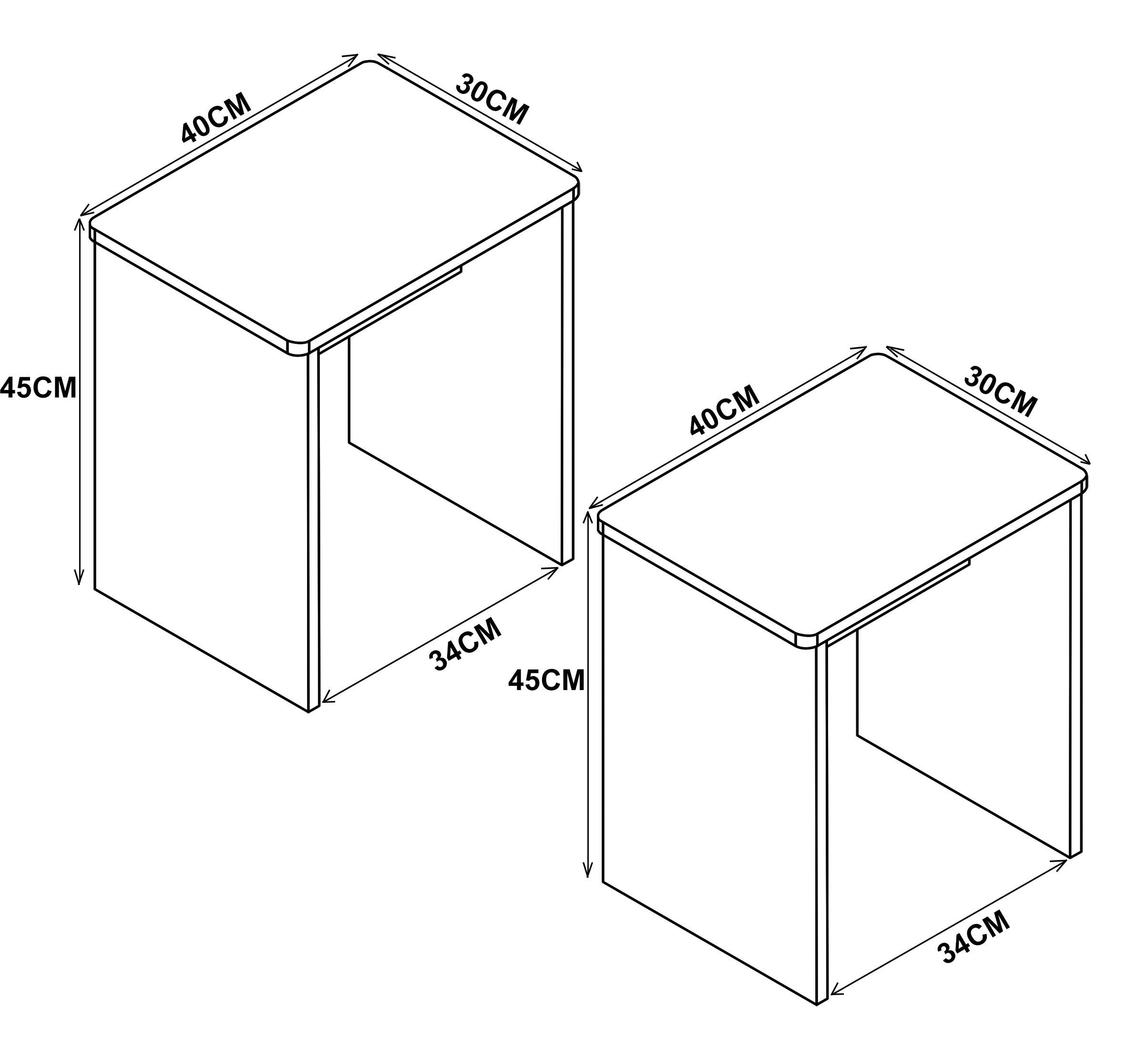 HOCKER Weiß  - Weiß, MODERN (40/45/30cm) - MID.YOU