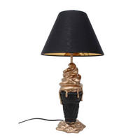 Sculptură - auriu/negru, Basics, plastic/textil (26/26/47,5cm)