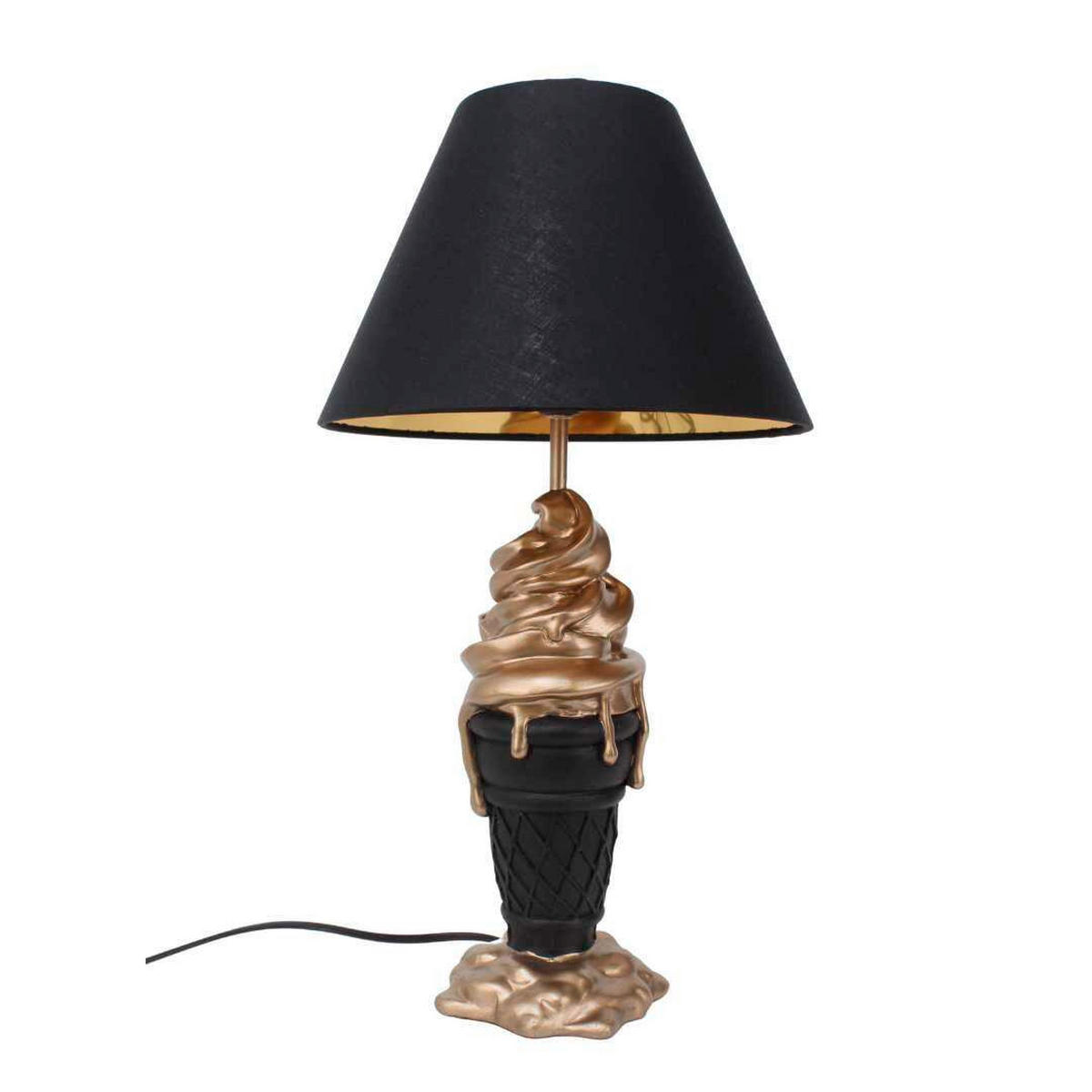 Sculptură - auriu/negru, Basics, plastic/textil (26/26/47,5cm)