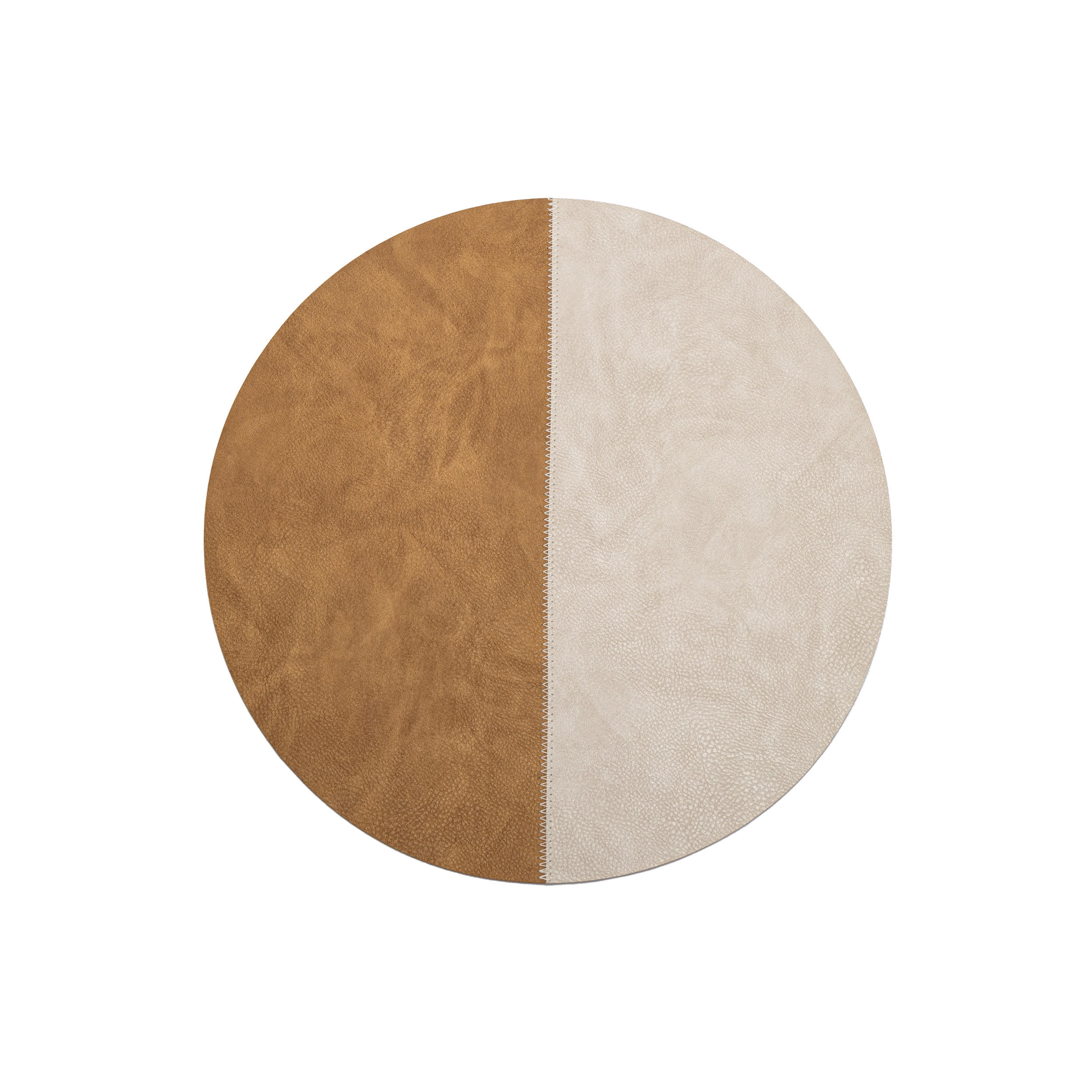 TALLRIKSUNDERLÄGG textil läderimitation grå, ljusbrun 38 cm  - ljusbrun/grå, Lifestyle, textil (38cm) - Ambia Home