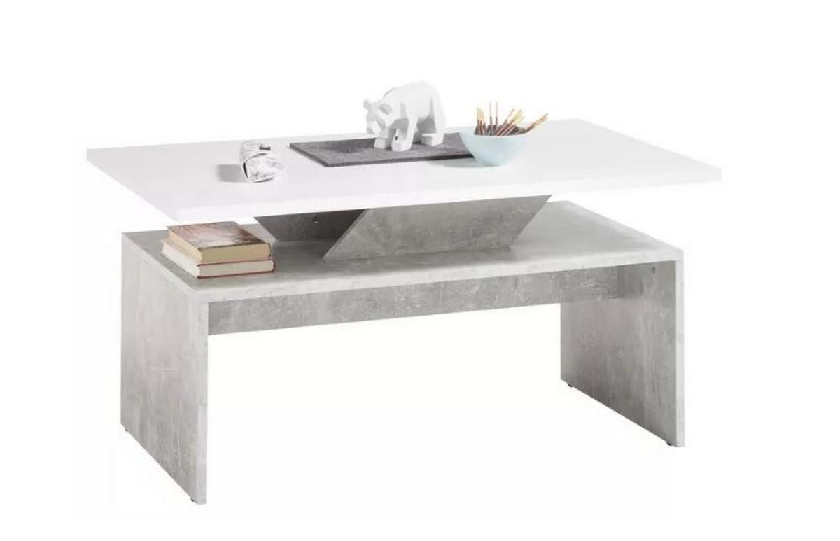 COUCHTISCH 100/60/50 cm rechteckig Weiß, Hellgrau  - Hellgrau/Weiß, Design, Holzwerkstoff (100/60/50cm) - MID.YOU