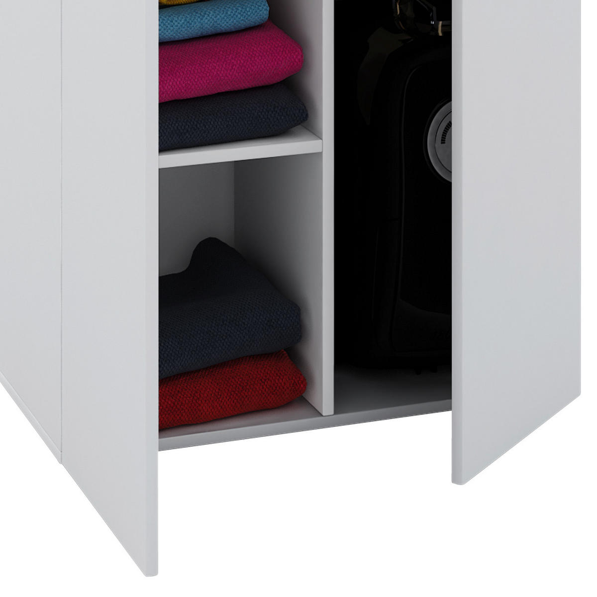 MULTISKÅP 70/178/40 cm 2-dörrar - vit/silver, Basics, trämaterial/plast (70/178/40cm) - MID.YOU