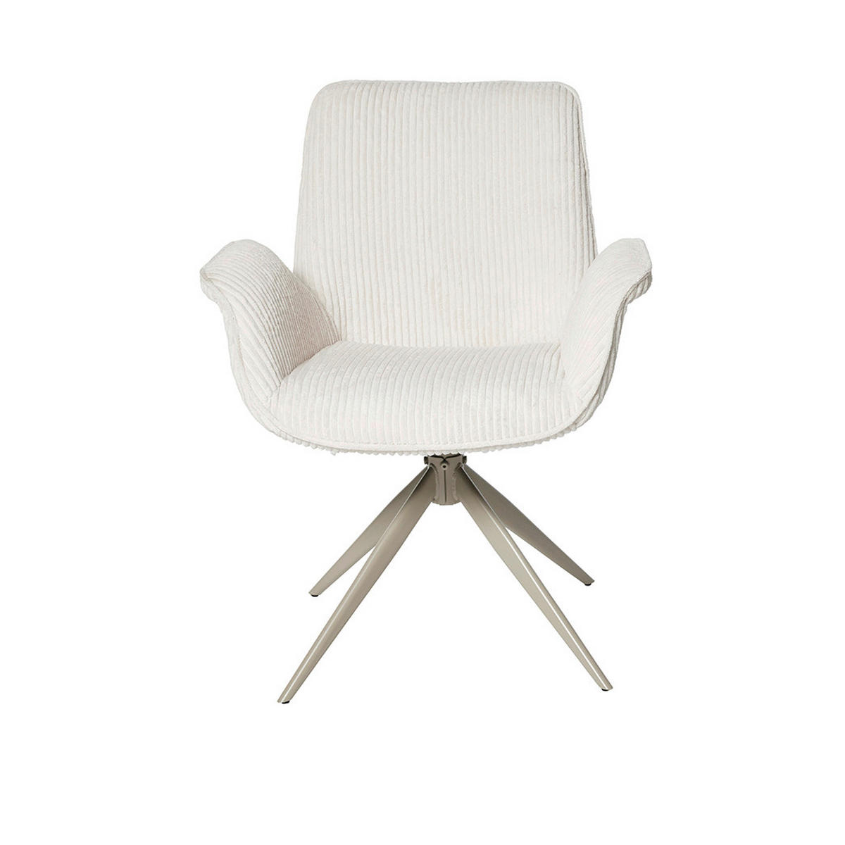 ARMLEHNSTUHL-SET 2 Stück  in Cord  - Creme/Weiß, MODERN, Textil/Metall (66/85/60,5cm) - MID.YOU